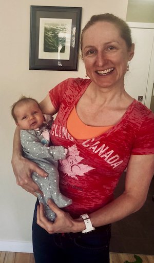 Catharine Pendrel with Dara, a future Little Bellas?